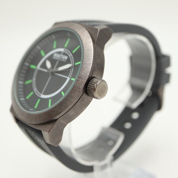 Kenneth Cole Reaction Mens 48mm Watch Gray Black Green Jumbo w New Battery - Picture 8 of 13